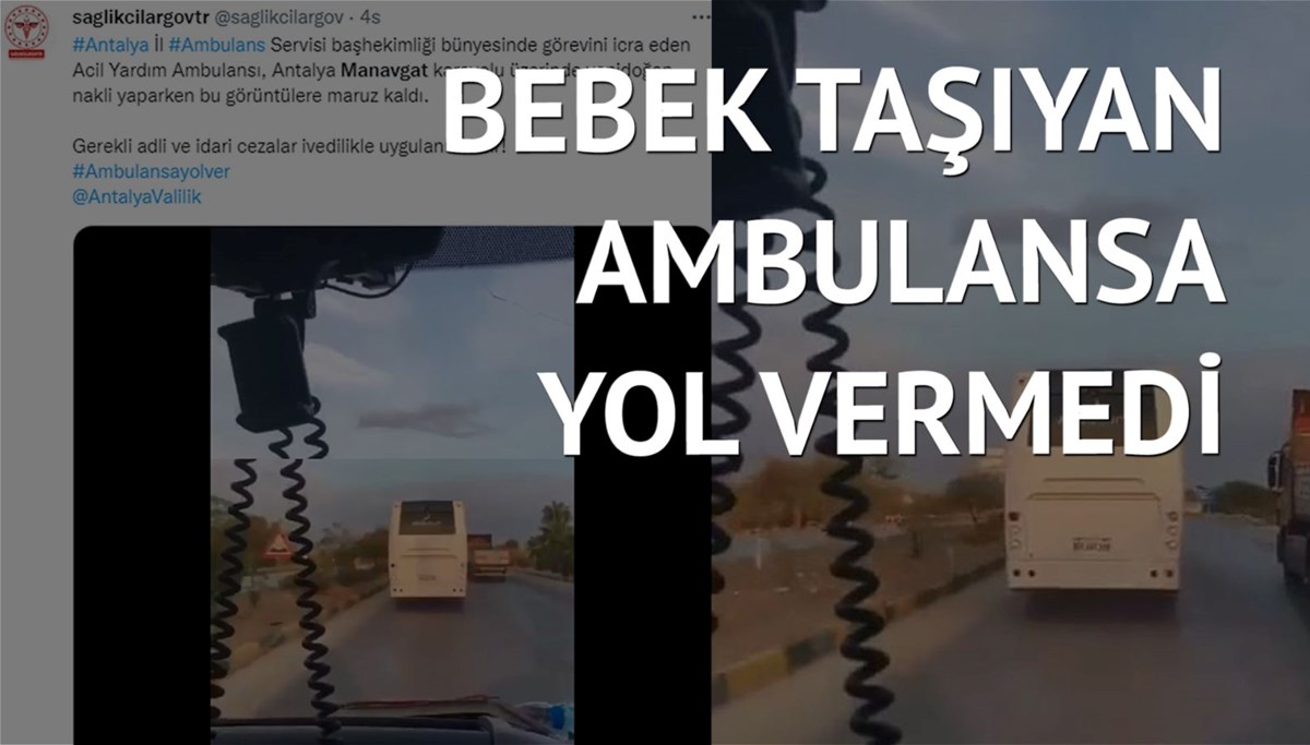 Siren, anons ve kornaya rağmen ambulansın önünden çekilmedi